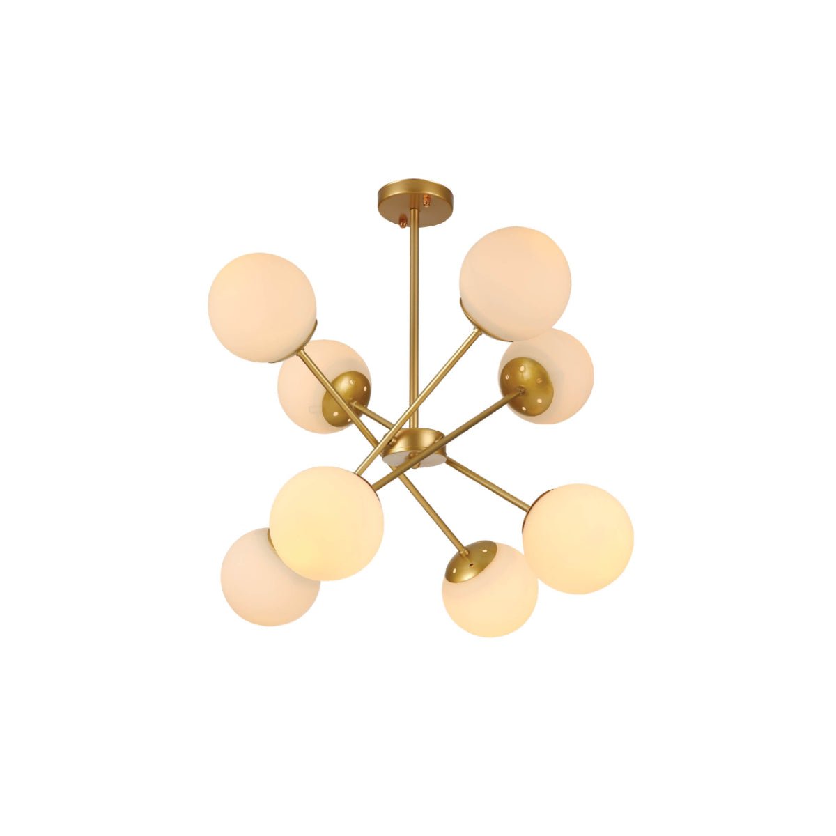 Main image of Gold Sputnik Metal Opal Globe Glass Modern Ceiling Light with E27 Fittings | TEKLED 159-17658