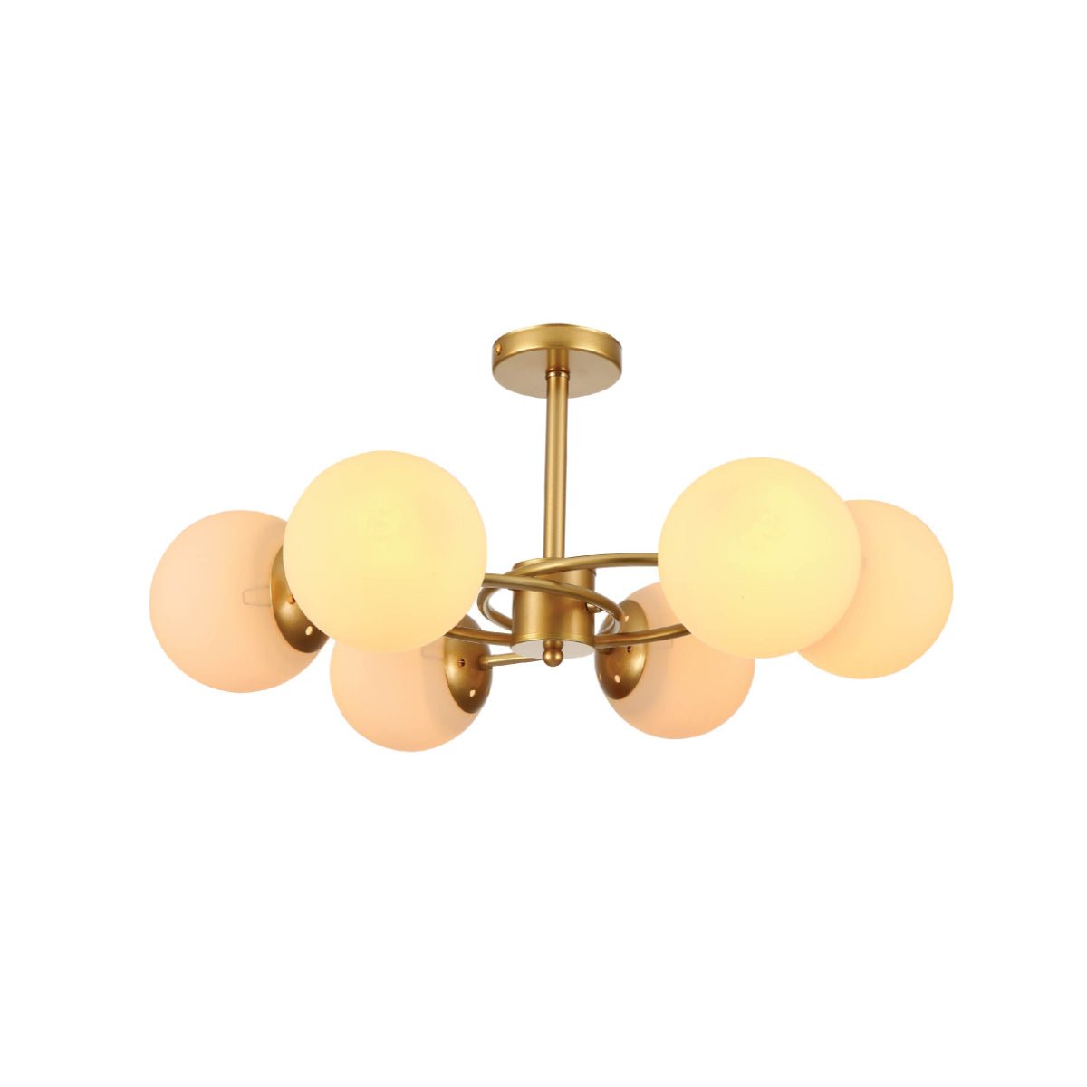 Main image of Gold Crescent Body Opal Globe Ceiling Light with E27 Fittings | TEKLED 159-17670