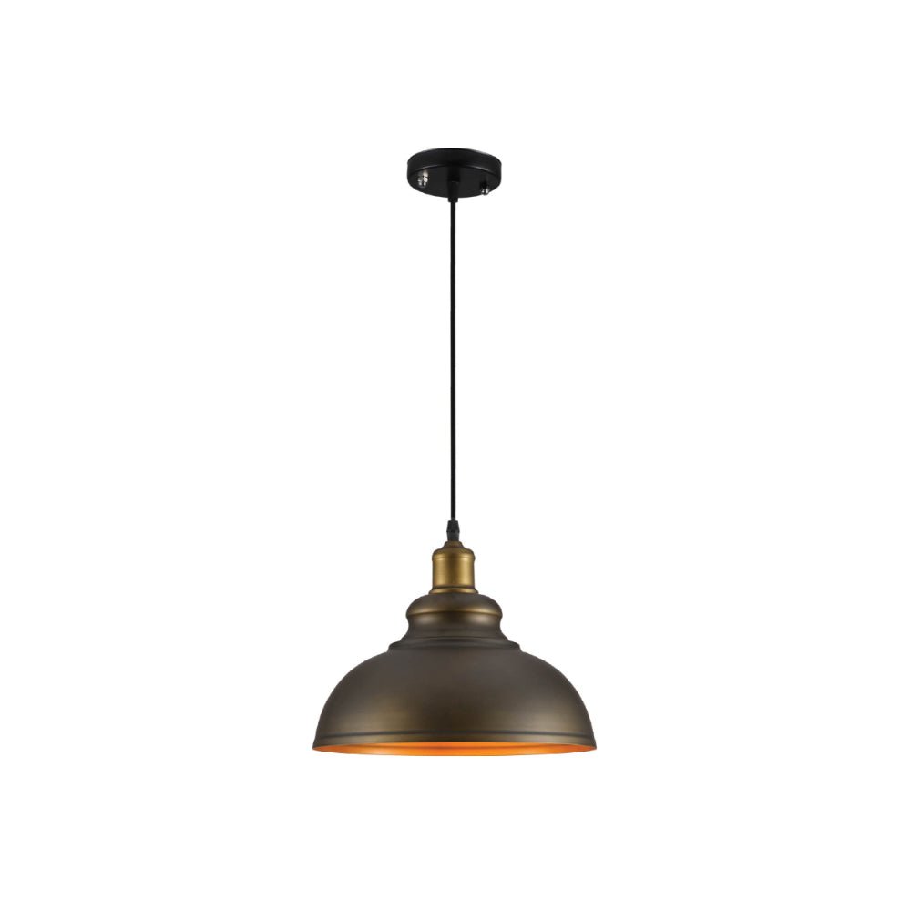 Main image of Black Dome Industrial Large Metal Ceiling Pendant Light with E27 Fitting | TEKLED 159-17744