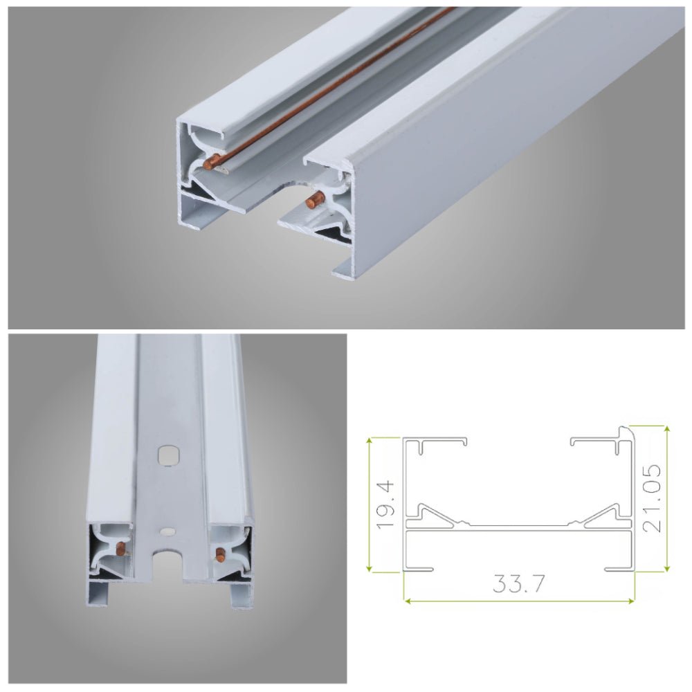 Main image of Track for 2 Conductor Tracklight adaptors Halo Type White 1 metre 175-15300