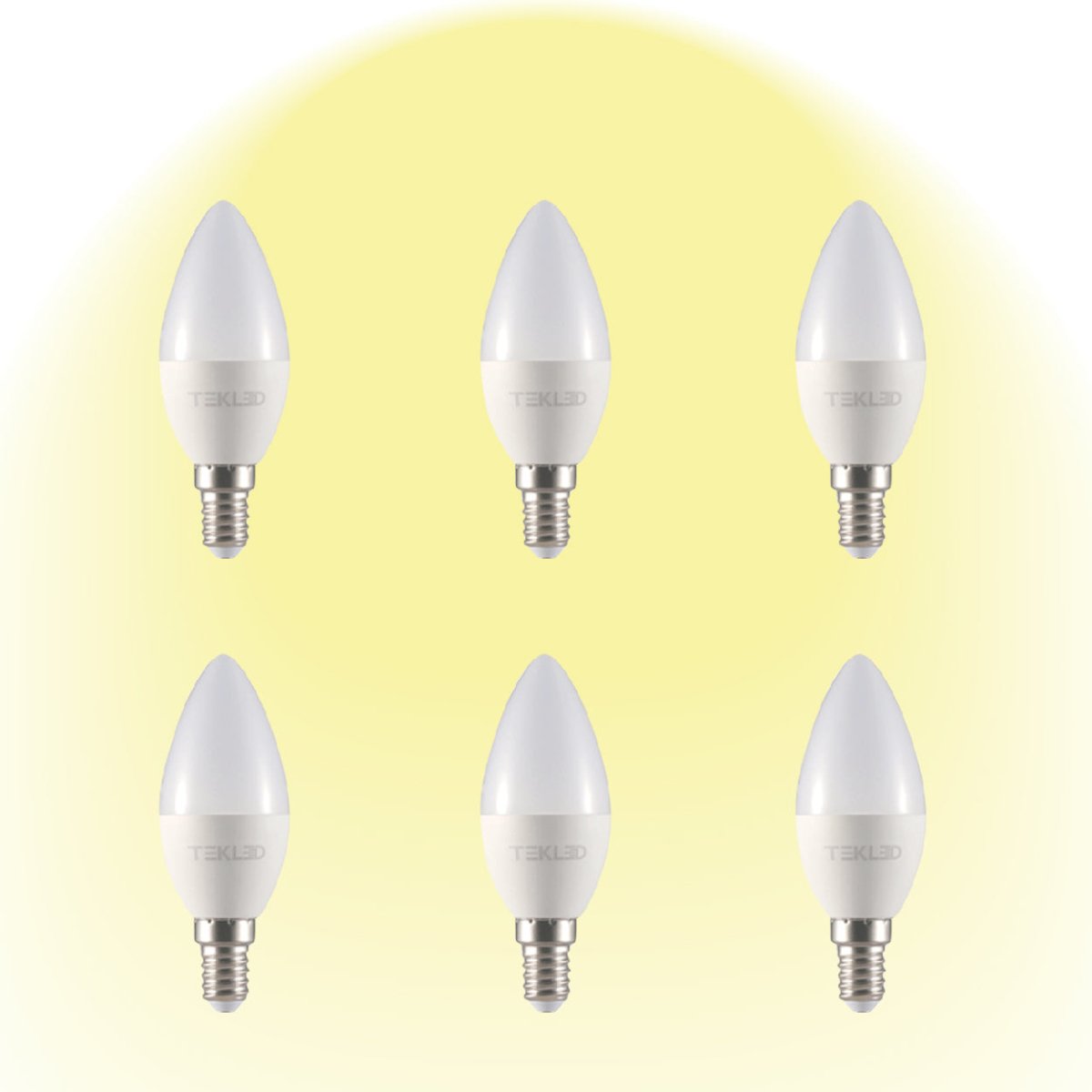 Vela LED Candle Bulb C37 Dimmable E14 Small Edison Screw 5W Pack of 6 3000K warm white