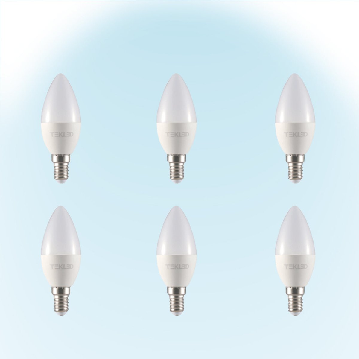 Vela LED Candle Bulb C37 Dimmable E14 Small Edison Screw 5W Pack of 6 6500k cool daylight