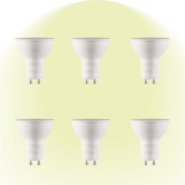 Main image of LED Light bulb shows light colour Lepus LED Spot Bulb PAR16 GU10 7W 4000K Cool White Pack of 6 526-15069