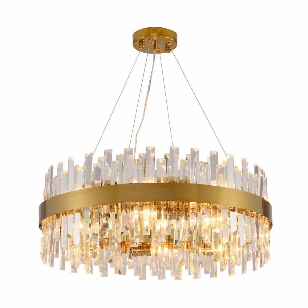 Main image of Coffin Crystal Gold Metal Chandelier D600 with 16xE14 Fitting | TEKLED 156-19558