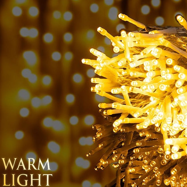 Close up of Milkyway 18 Strands 306 LEDs 3mx3m with Power Adaptor Warm White LED Curtain Light