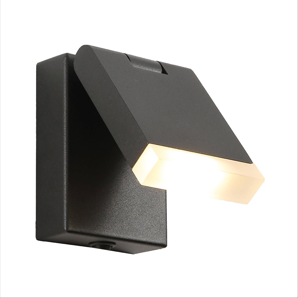 Main image of Flat Black Aluminium LED Swing Wall Light 5W Warm White