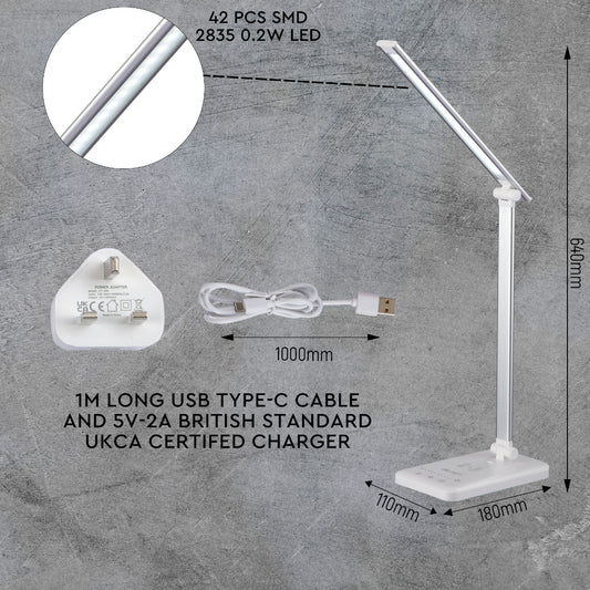 Interior application of Dingo Silver Desk Light Dimmable and Colour Modes with Wireless Phone Charger | TEKLED 130-03612