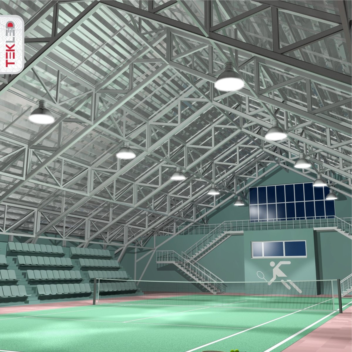 Interior warehouse sports hall application of LED Radiator Highbay 200W Cool White 4000K IP20 | TEKLED 230-03568