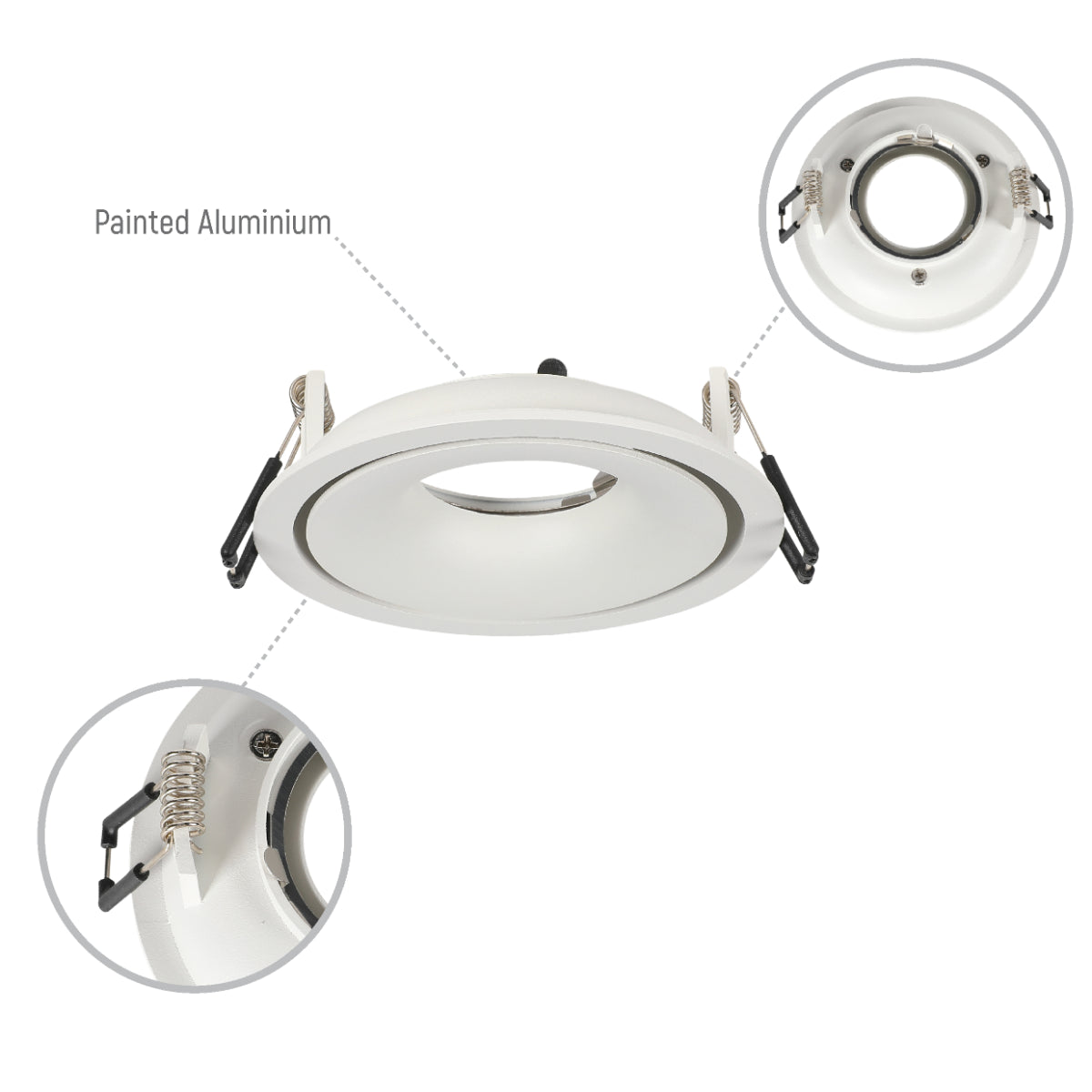 Lighting properties of Large Bezel GU10 Fixed Downlight - Cove Lighting Effect with Dual-Bezel Design 143-04045