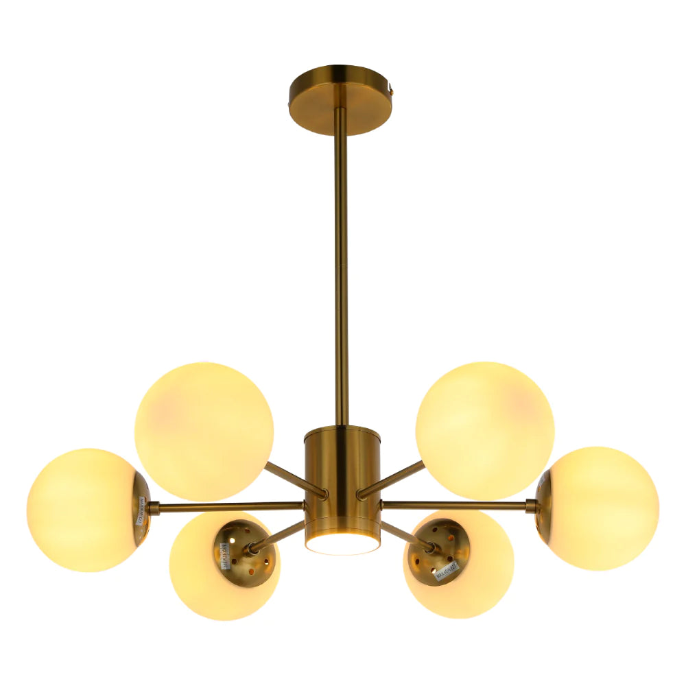 Opal Globe Chandelier with LED Detail 6 or 10 Light Options