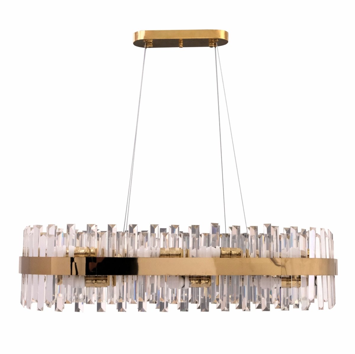 Main image of Coffin Crystal Gold Metal Island Chandelier L900 with 18xE14 Fitting | TEKLED 156-19562
