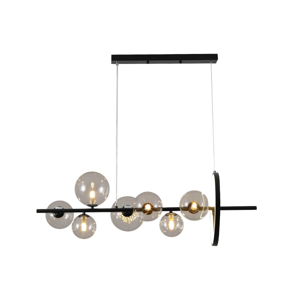 Main image of Expanse Ring Black Body Clear Globe Glasses Kitchen Island Contemporary Chandelier Ceiling Light with 7xG9 Fititngs and 20W Build-in LED | TEKLED 159-17328