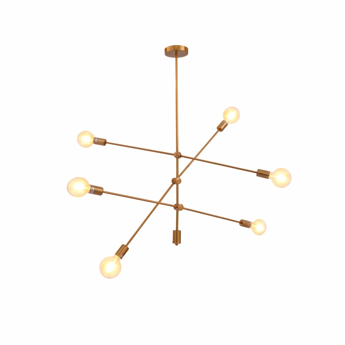 Main image of Gold Rod Modern Pendant Tiered Chandelier Light with 6xE27 Fittings | TEKLED 159-17574