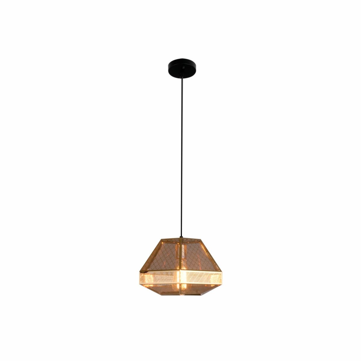 Main image of Golden Metal Polyhedral Pendant Ceiling Light Large with E27 | TEKLED 150-18122