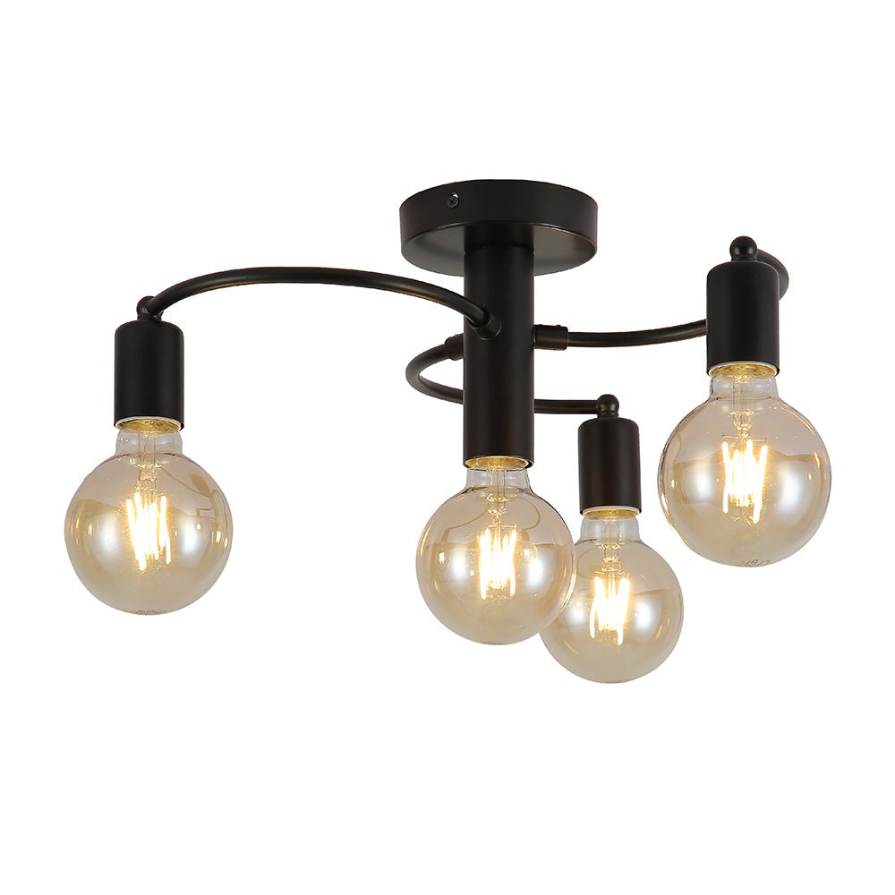 Black metal ceiling light with 4xe27 fitting main image