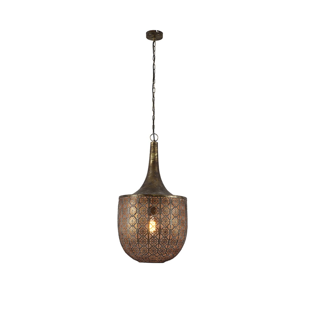 Main image of Brown Gold Metal Bowl Pendant Ceiling Light with E27 | TEKLED 150-18050