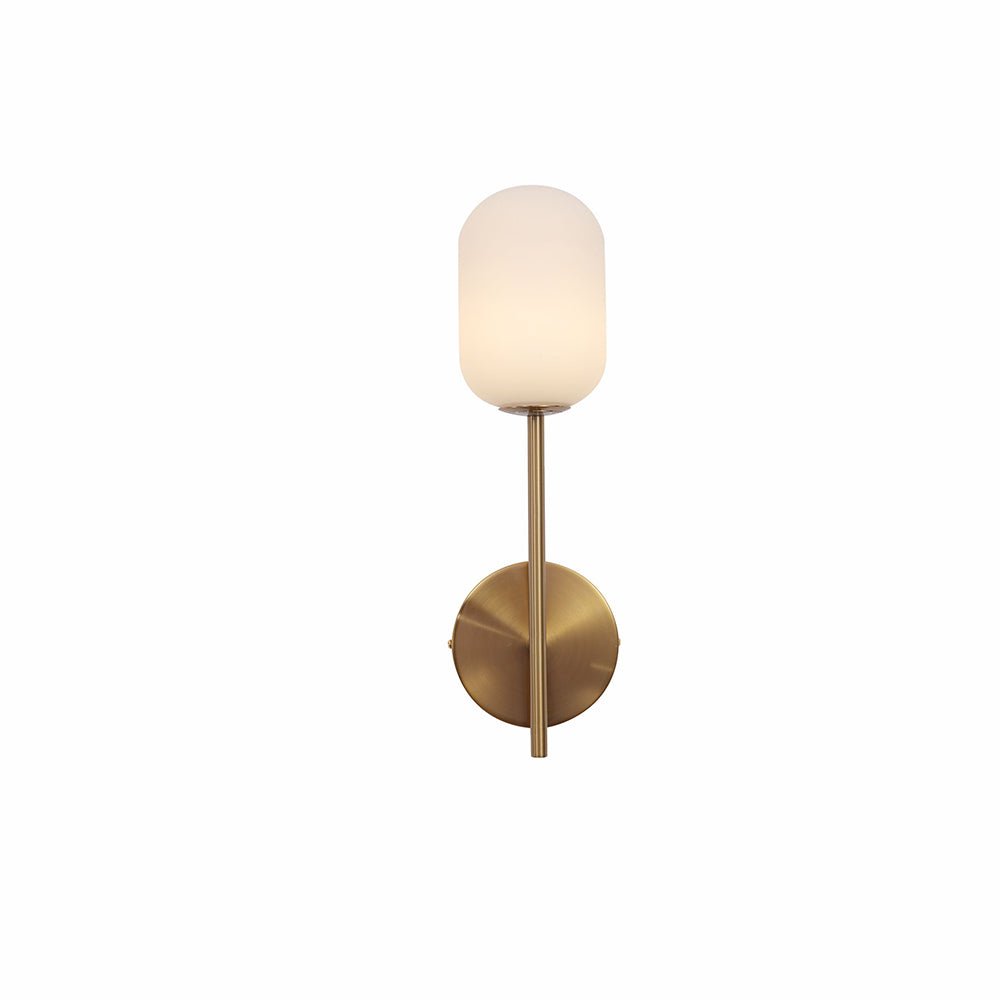 Main image for Gold Aluminium Bronze Metal Opal Glass Cylinder Wall Light with G9 Fitting