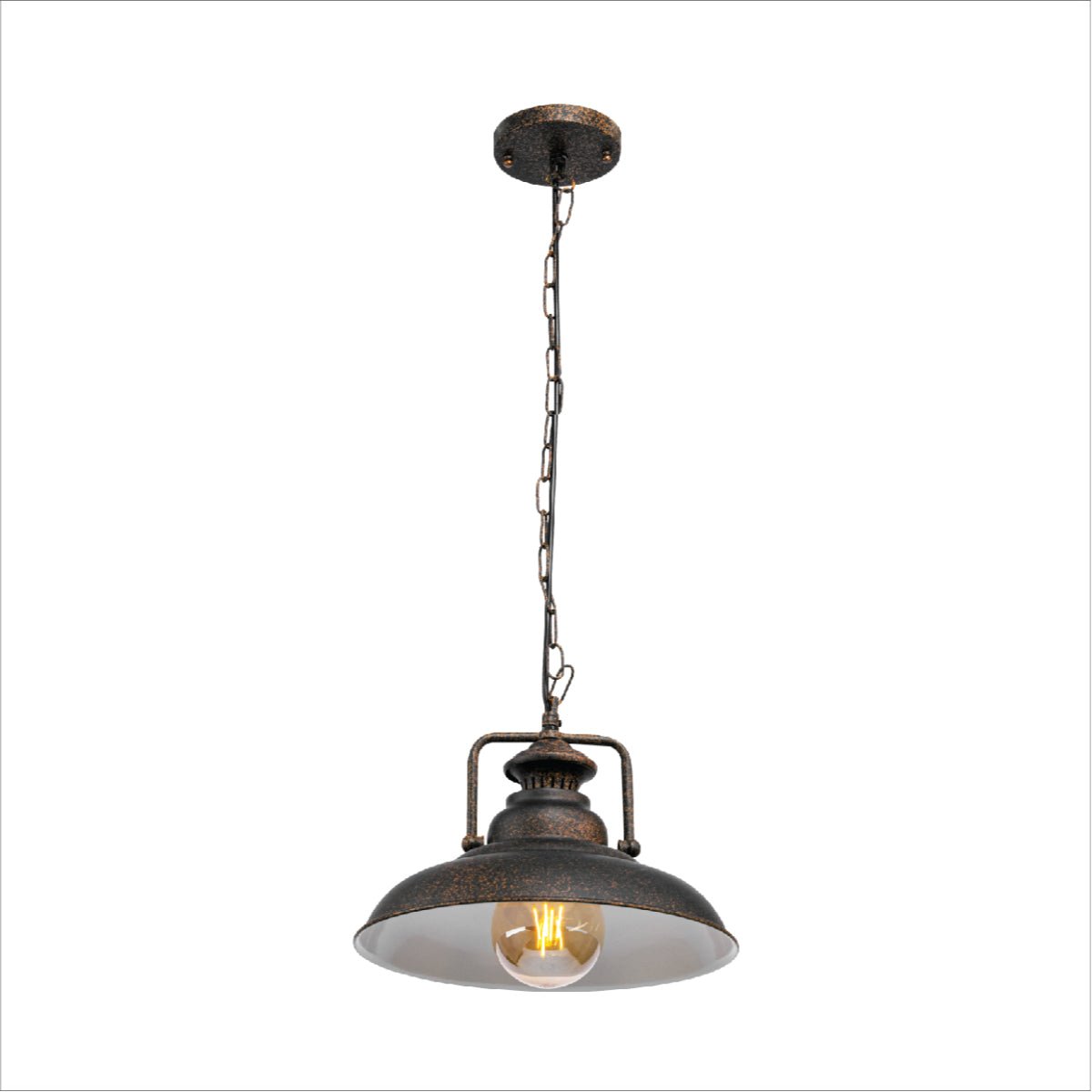 Main image of Rusty Brown Metal Step Pendant Ceiling Light with E27 | TEKLED 150-17932