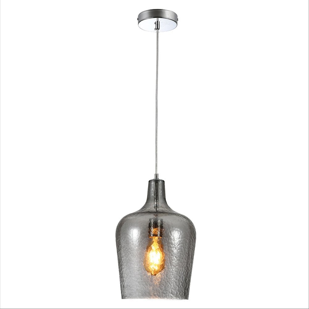 Smoky frosted glass schoolhouse pendant light l with e27 main