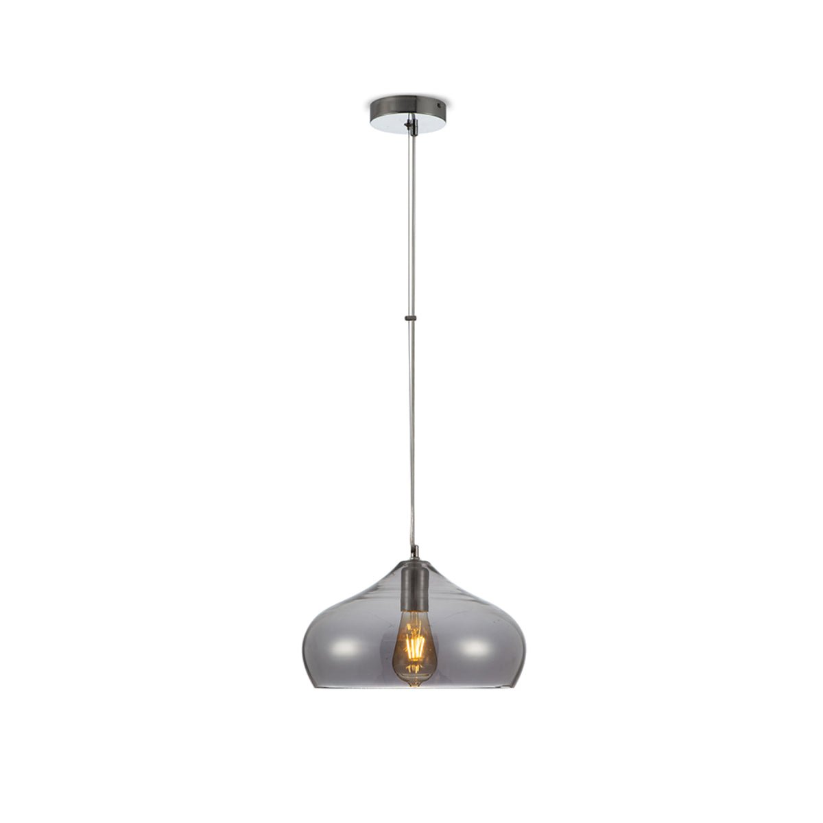 Main image of Smoky Glass India Dome Pendant Ceiling Light with E27 | TEKLED 150-15054