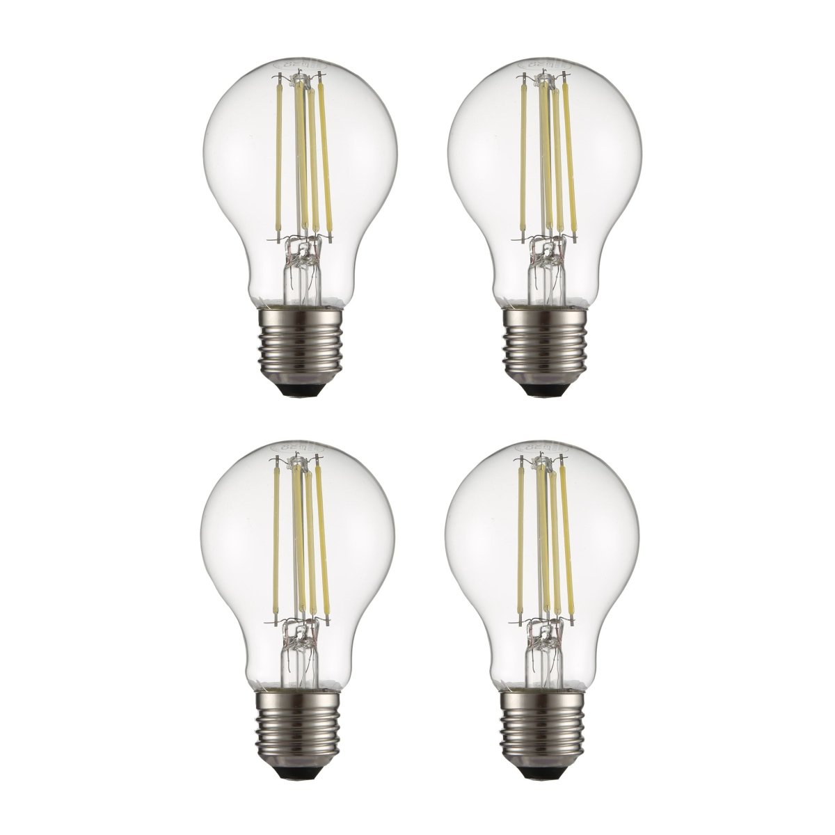 Main image of LED Filament Bulb A60 GLS E27 Edison Screw 6.5W 806lm Cool White 4000K Clear Pack of 4 | TEKLED 583-150091
