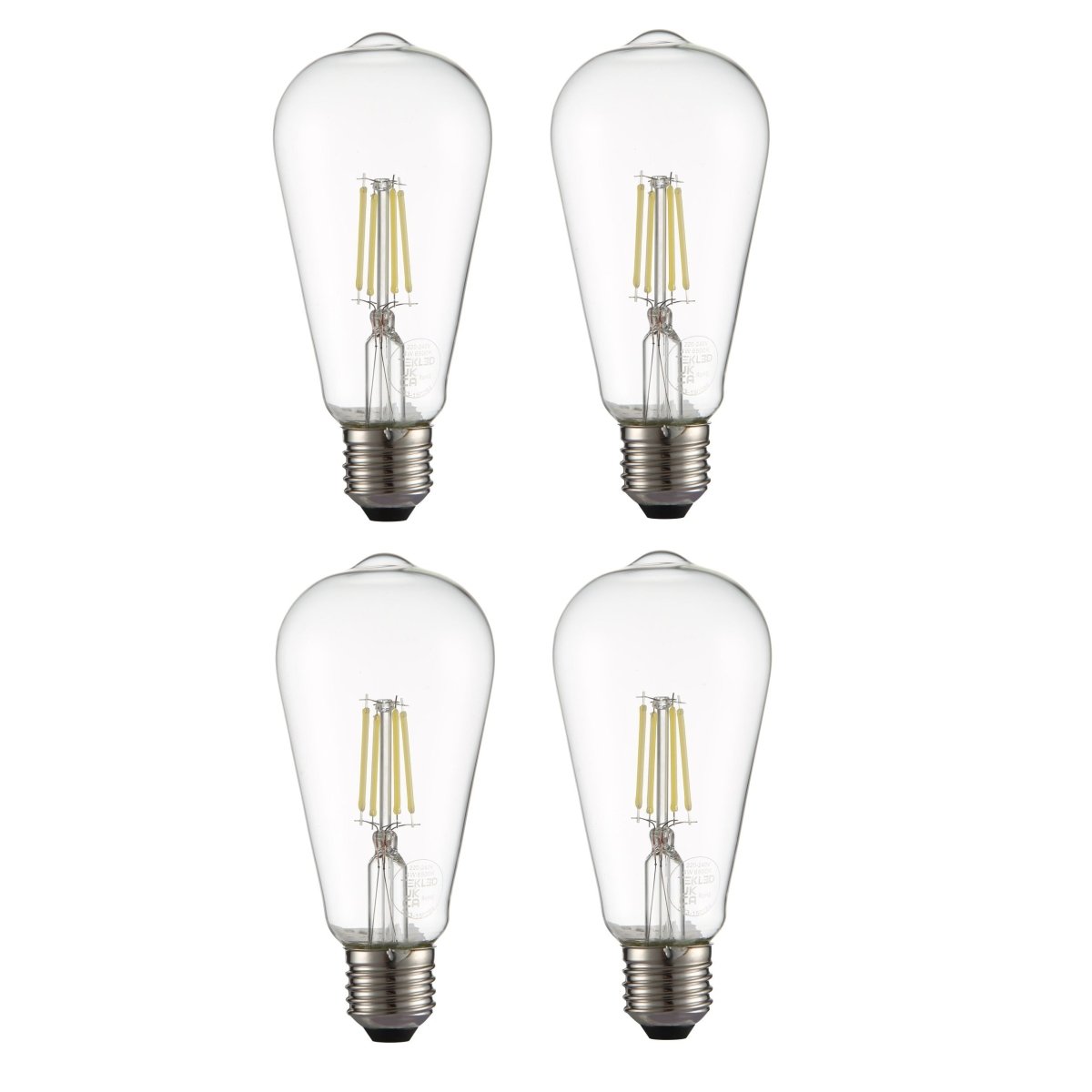 Main image of LED Filament Bulb ST64 Edison E27 Edison Screw 4W 470lm Cool Daylight 6500K Clear Pack of 4 | TEKLED 583-150284