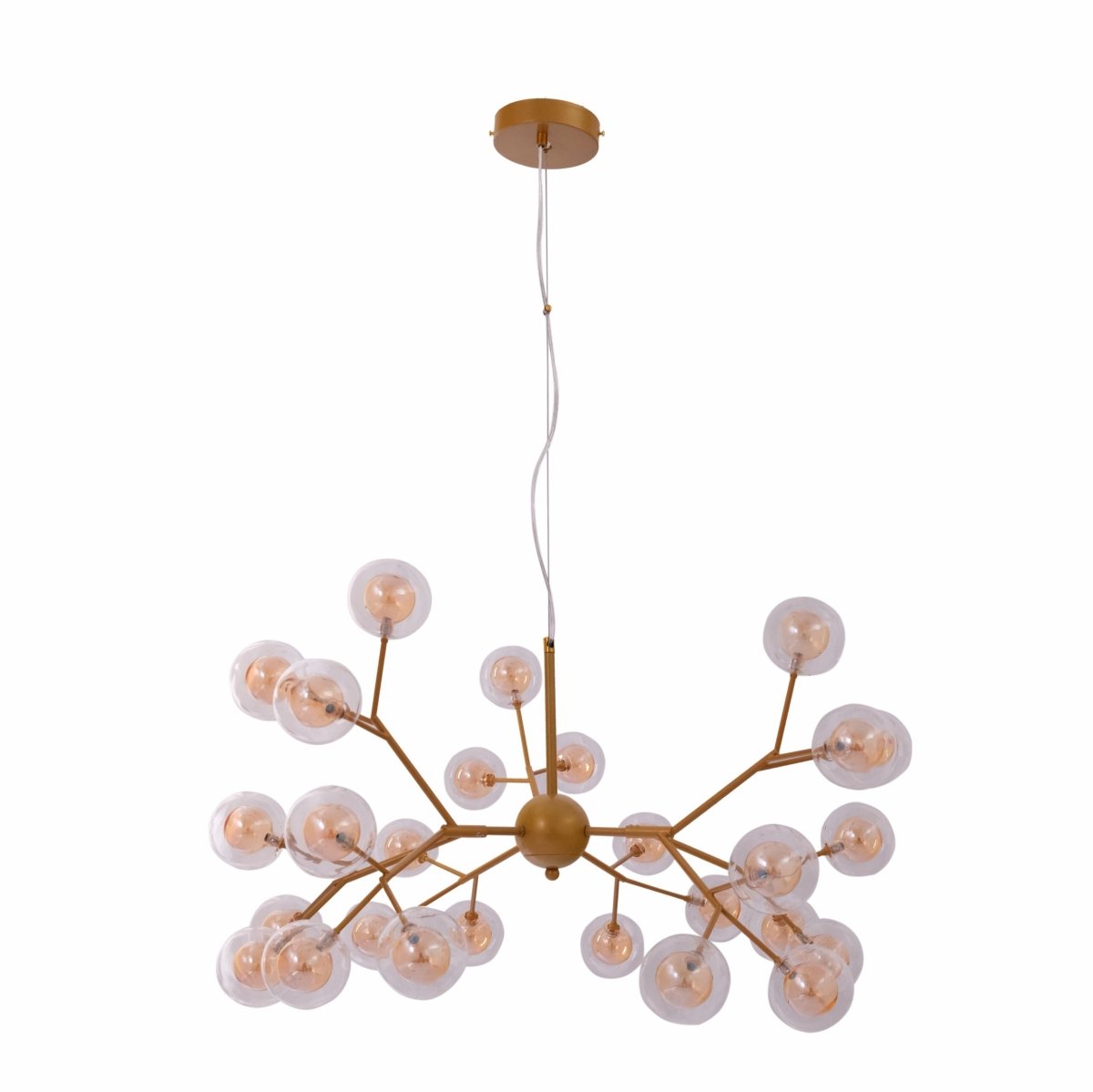 Main image of Neuron Model Gold and Amber Chandelier with 27xG4 Fittings | TEKLED 158-19616