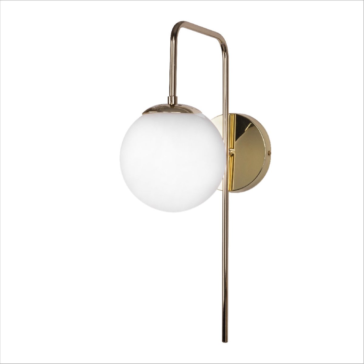 Main image of Opal Globe Glass Bronze Cane Metal Downward Wall Light with E27 Fitting | TEKLED 151-19524
