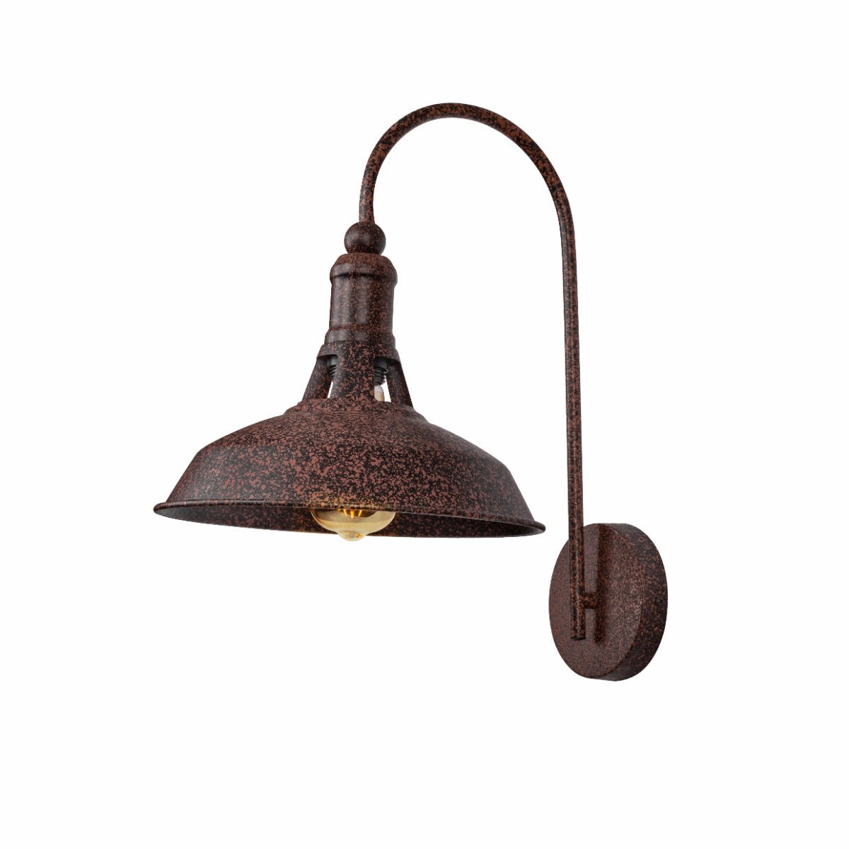 Main image of Rusty Brown Metal Flat Step Downward Industrial Retro Wall Light with E27 Fitting | TEKLED 151-19590