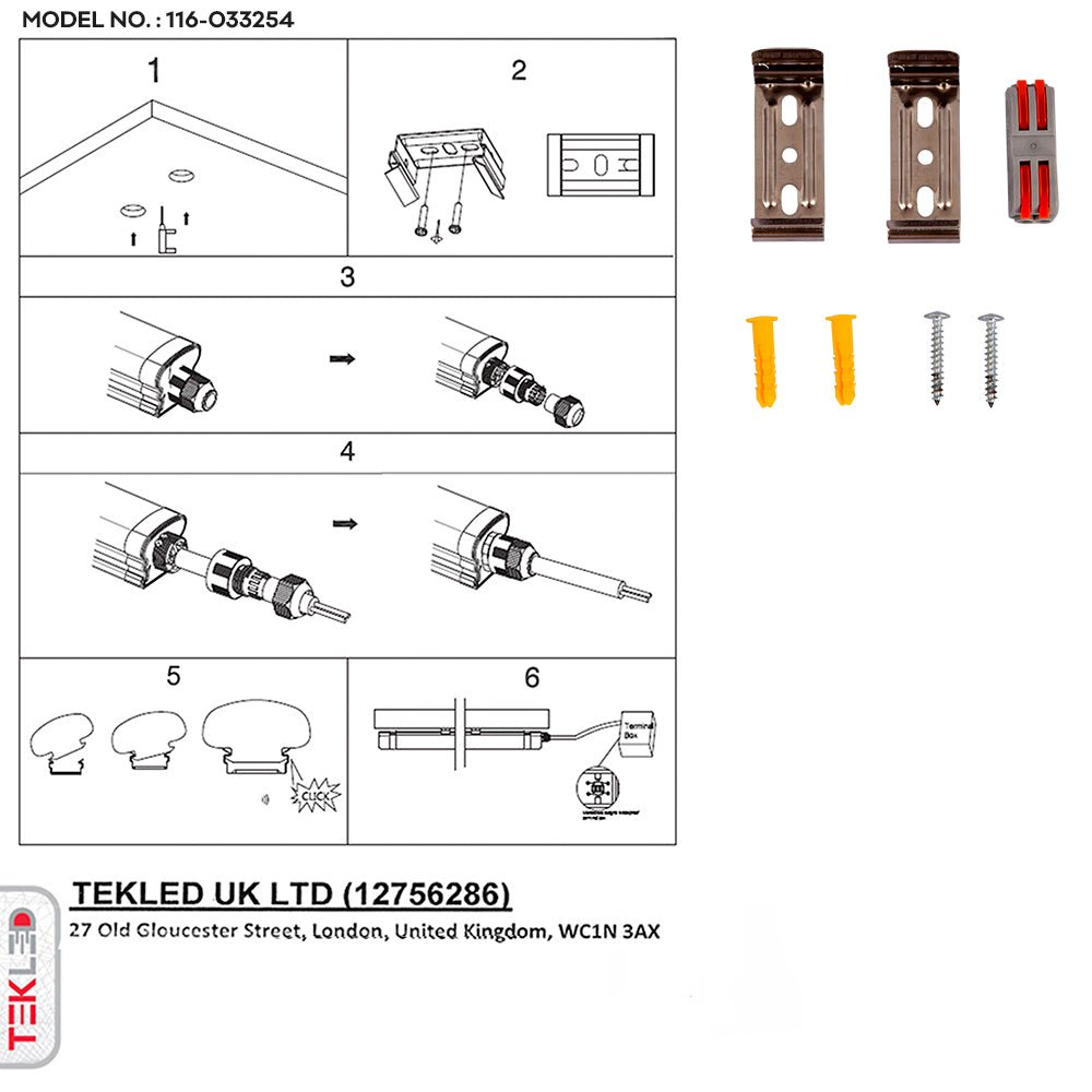 User manual for LED Tri-proof Batten Linear Fitting 54W 5000K Cool White IP65 150cm 5ft