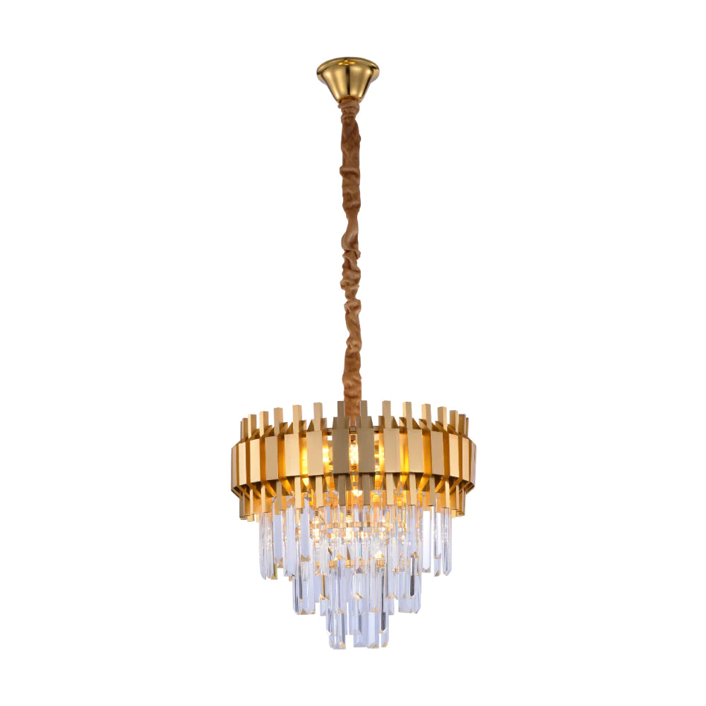 Metropolitan Square Beam Crystal Chandelier Tiered Ceiling Light