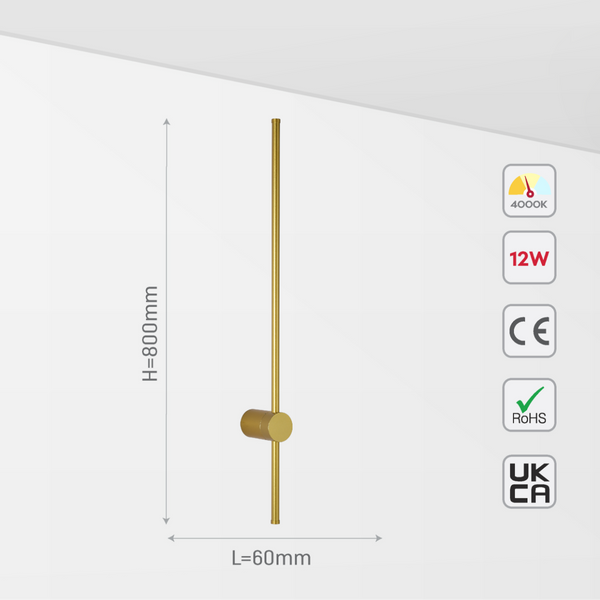 Size and certifications of Minimalist Linear Wall Sconce Light 151-19980