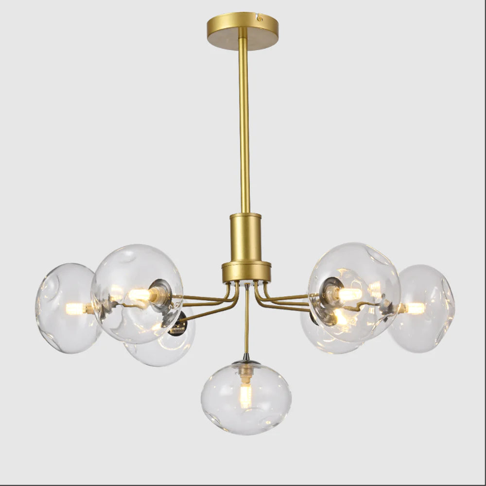 Main image of Multi-Arm Dimpled Globe Ceiling Light Elegant Gold | TEKLED 158-19700