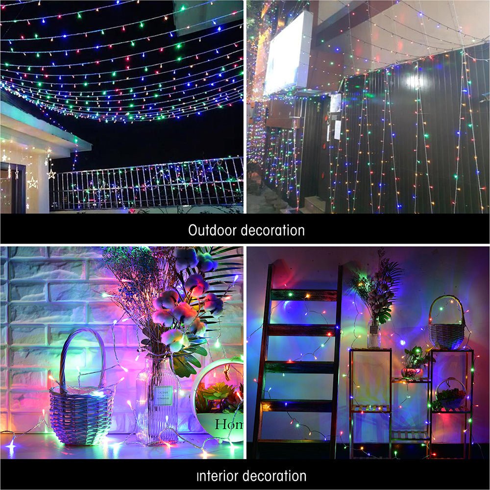 Indoor and outdoor use of Crater LED String Light 200 LEDs 25m with Power Adaptor Multi-colour LED String Light