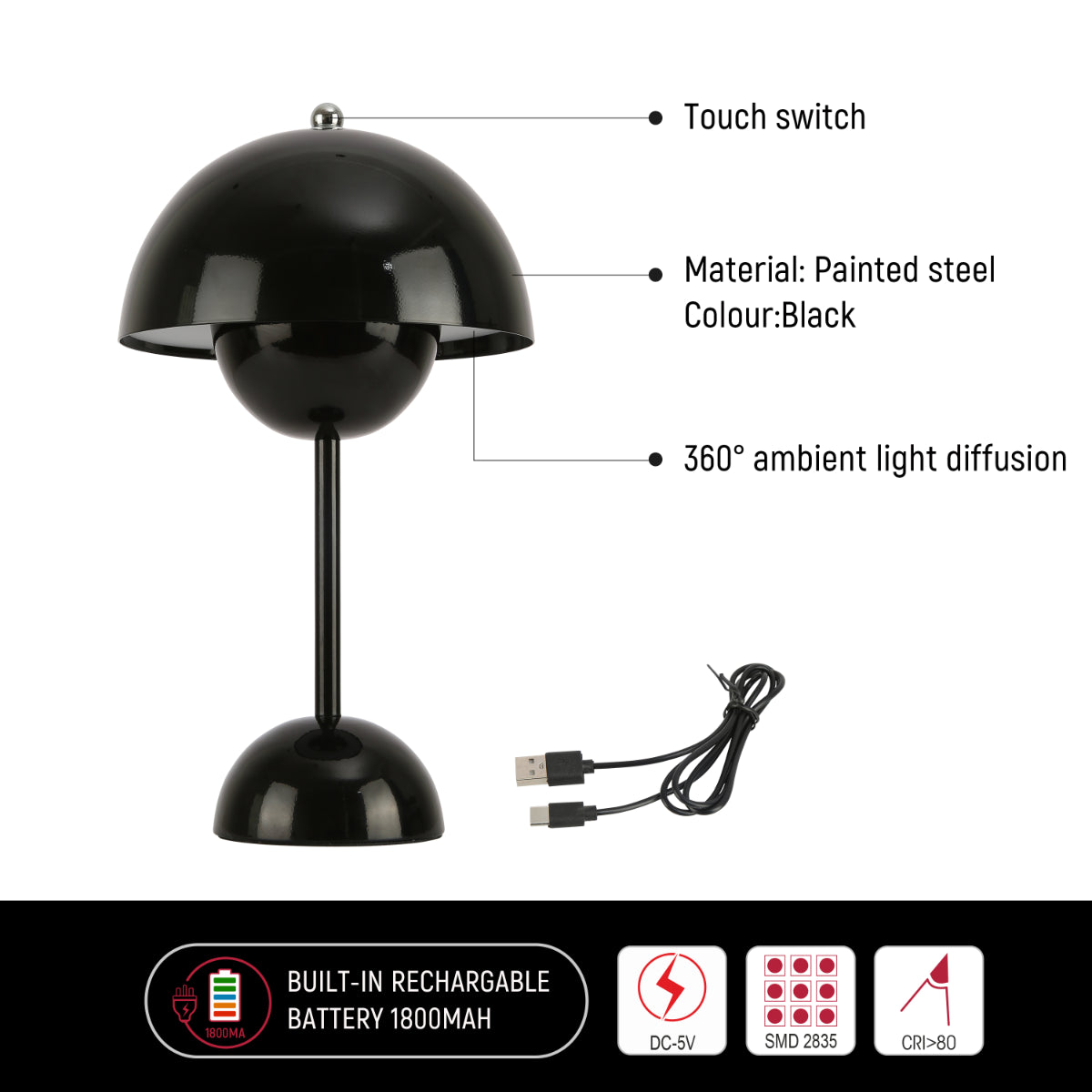 Close shots of Spherical Harmony LED Table Lamp – Dual-Color Elegance 130-03732