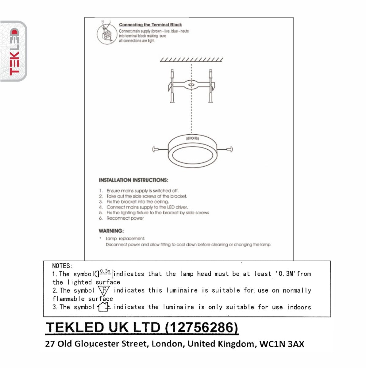 User manual and box content of universal downlight led round panel light 12w 3000-6000k warm white cool daylight