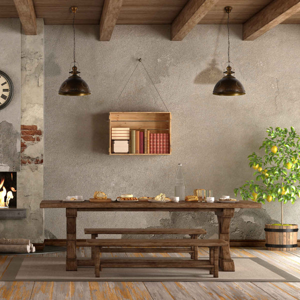 Usage of Vintage Industrial Dome Pendant Light with Rivet Detailing 150-19032