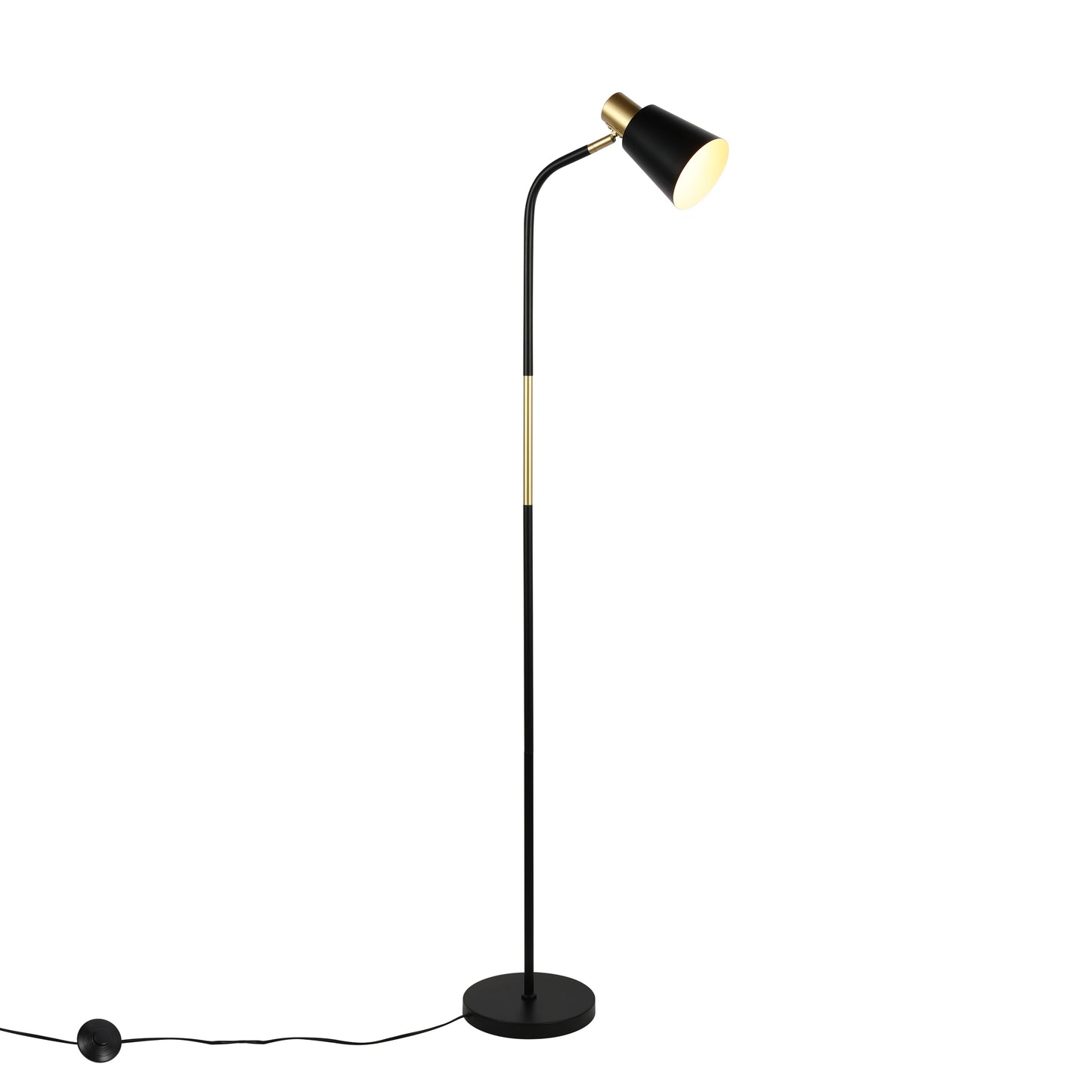 Bend Design Floor Lamp with Gold Accents - E27