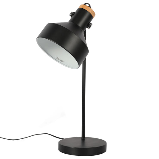 Modern Desk Lamp with Wooden Accent
