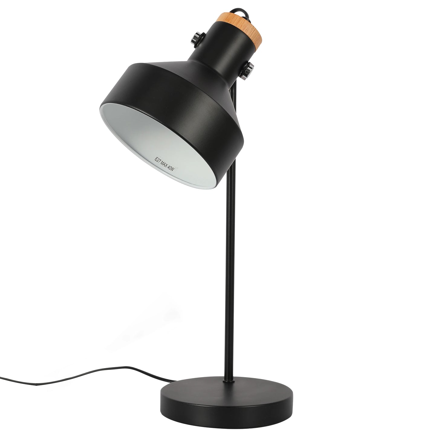 Modern Desk Lamp with Wooden Accent