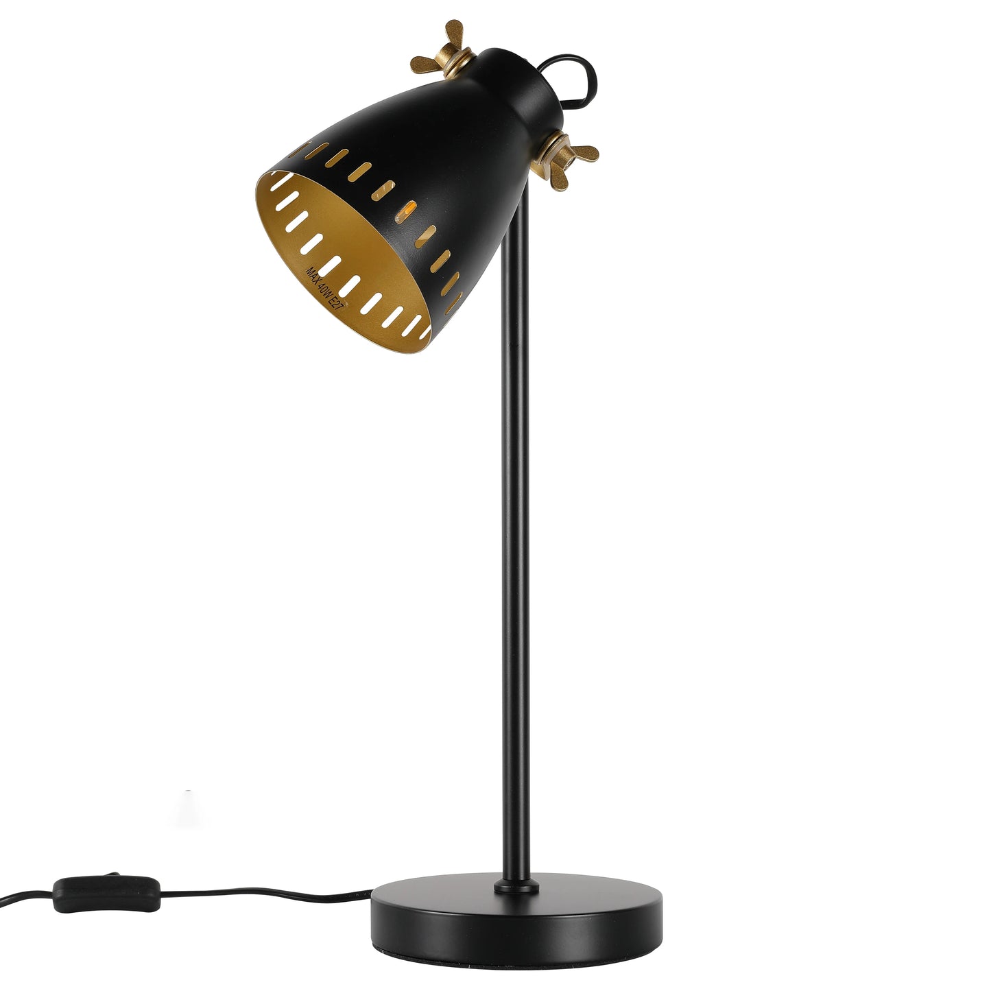 Retro Desk Lamp with Brass Accents