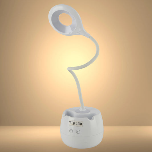 Multifunctional Rechargeable LED Ring Desk Lamp with Pencil Holder