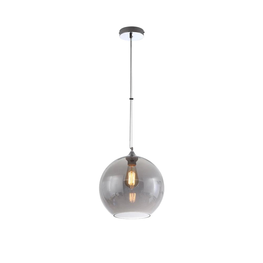 Smoky Glass India Dome Globe Pendant Ceiling Light E27