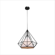 Opal Shade Wired Geometric Cage Pendant Ceiling Light