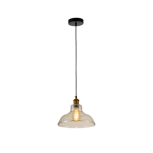 Amber Glass Cone Pendant Ceiling Light E27