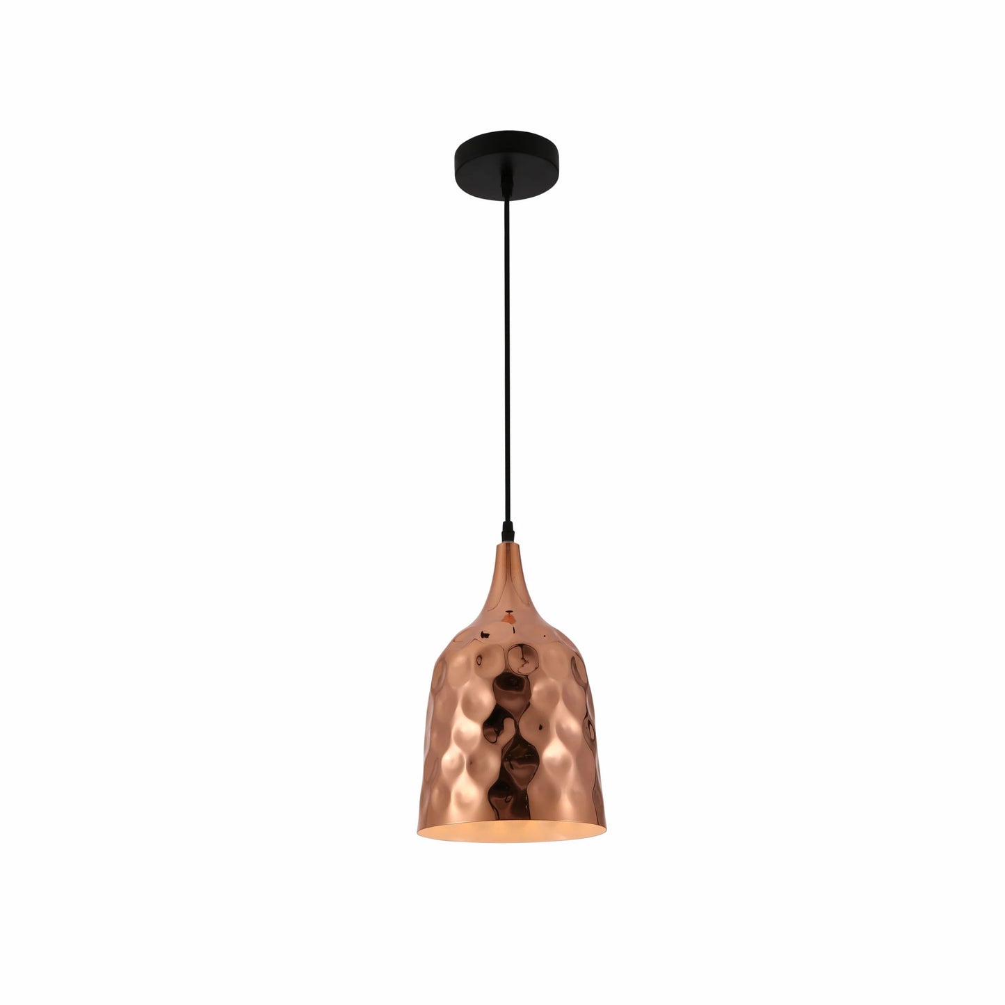 Copper Metal Golden Hammered Pendant Ceiling Light E27 Bell or Dome Style