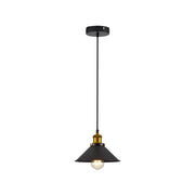 Black Metal Funnel Metal Ceiling Pendant Light E27 Fitting