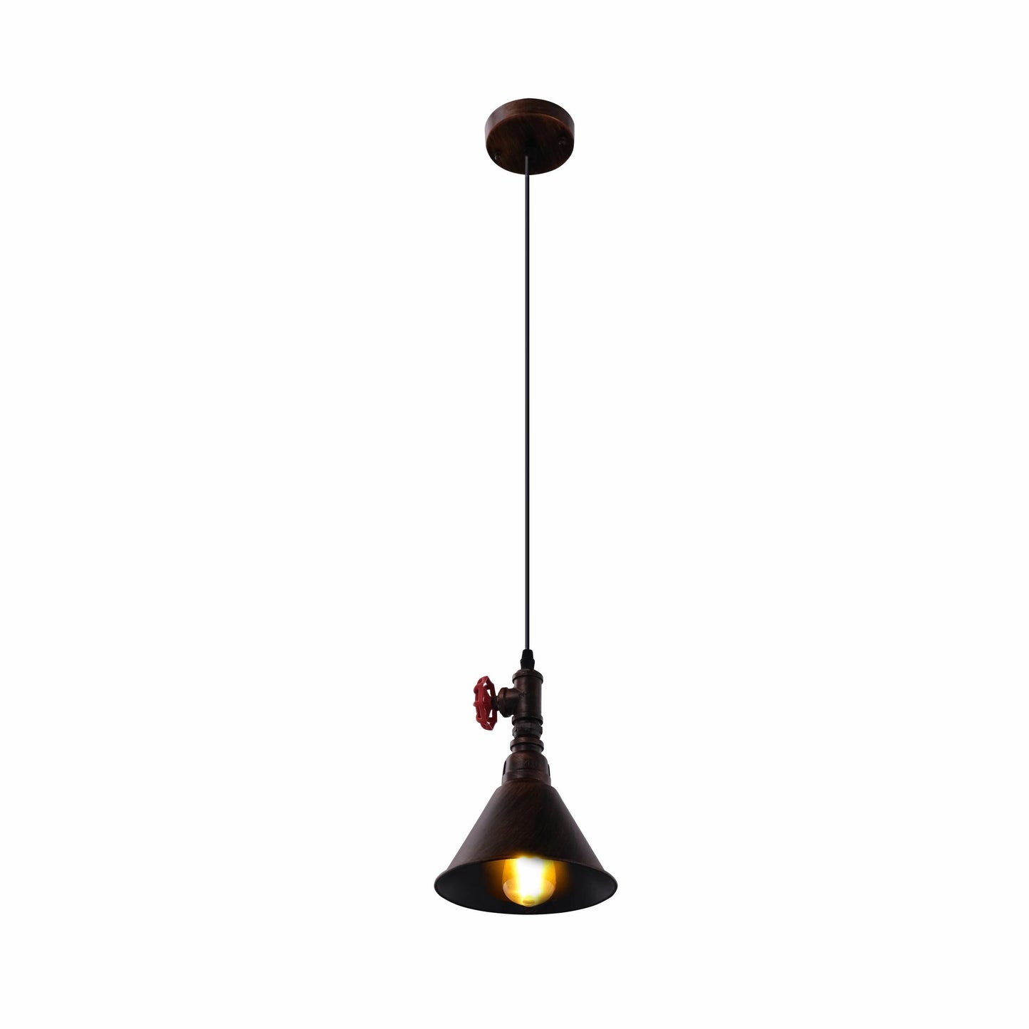 Black Gules Metal Funnel Valve Pendant Ceiling Light E27