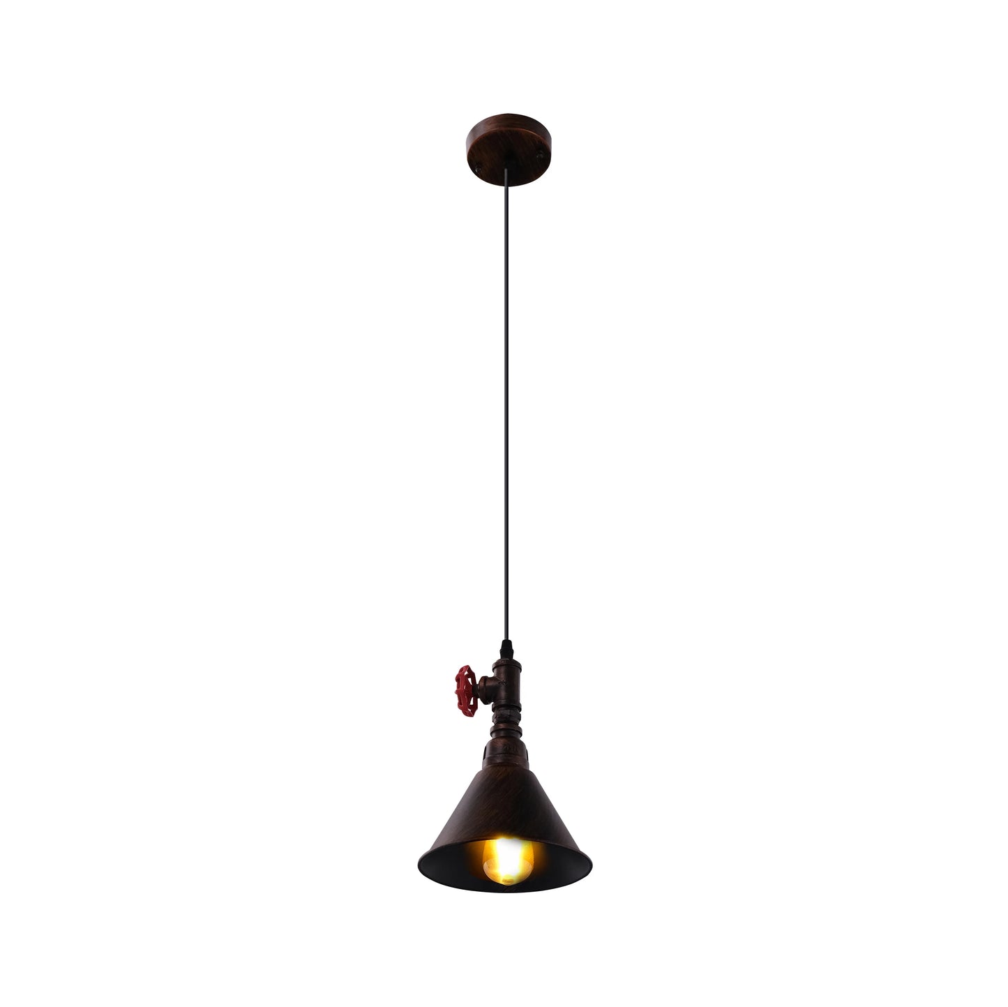 Black Gules Metal Funnel Valve Pendant Ceiling Light E27