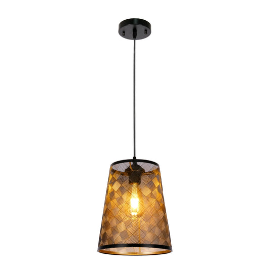 Black-Gold Metal Frustum Pendant Ceiling Light E27